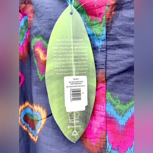 🌟Weekend Sale Only!🌟 Farm Rio Ikat Dyed Hearts Mini Dress - Picture 10 of 10